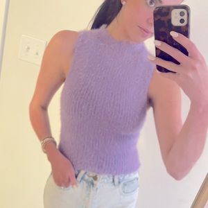NEW ZARA fuzzy mock neck tank 💜